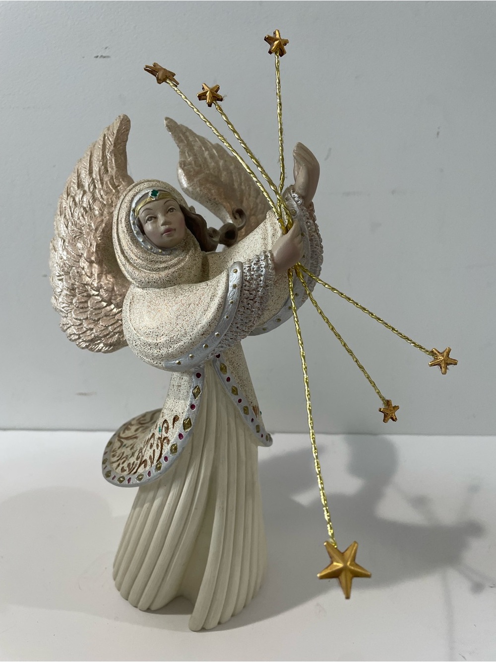1996 Starkeeper Angel Figurine Enesco Kim Lawrence Resin 11.5” Ivory Vintage